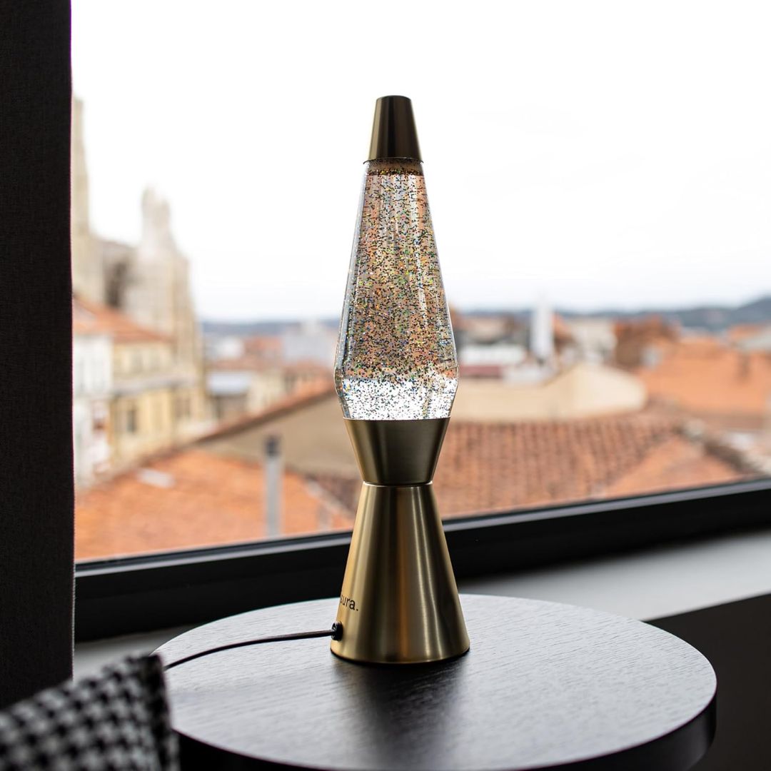Lavalampe Glitzer Magie gold