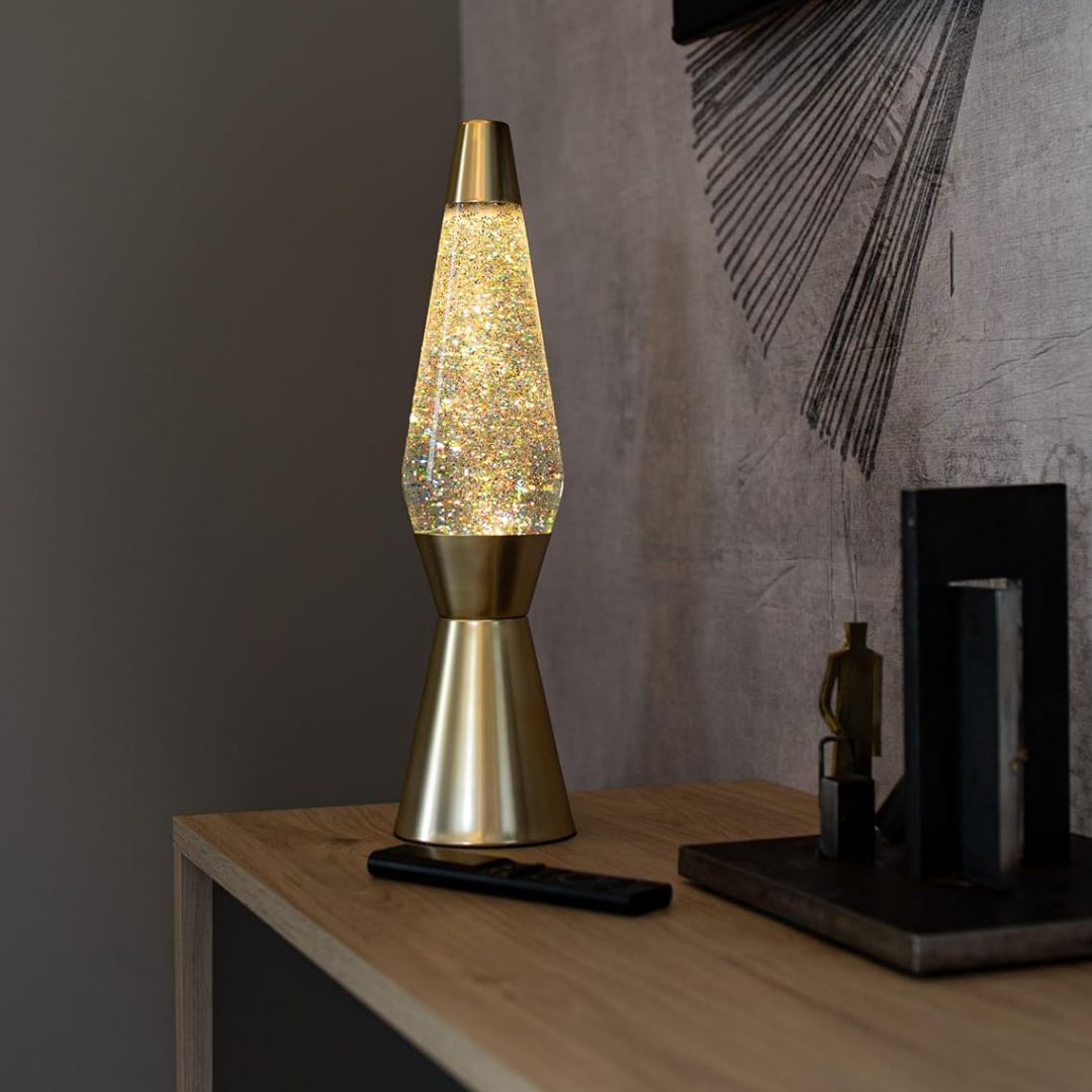 Lavalampe Glitzer Magie gold