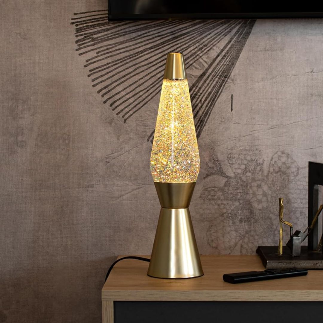 Lavalampe Glitzer Magie gold