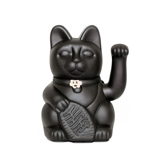 Luckycat Chinesische Glückskatze schwarz - No Bad Luck But Happiness