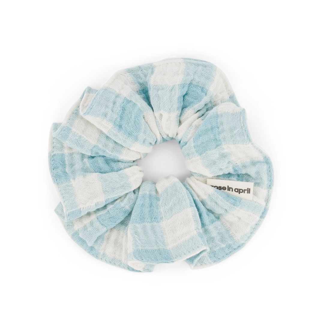 Mini Haargummi 'Canal Blue' mit Vichy-Muster