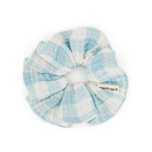 Mini Haargummi 'Canal Blue' mit Vichy-Muster