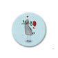 Mini Magnet 'Taube mit Rose'
