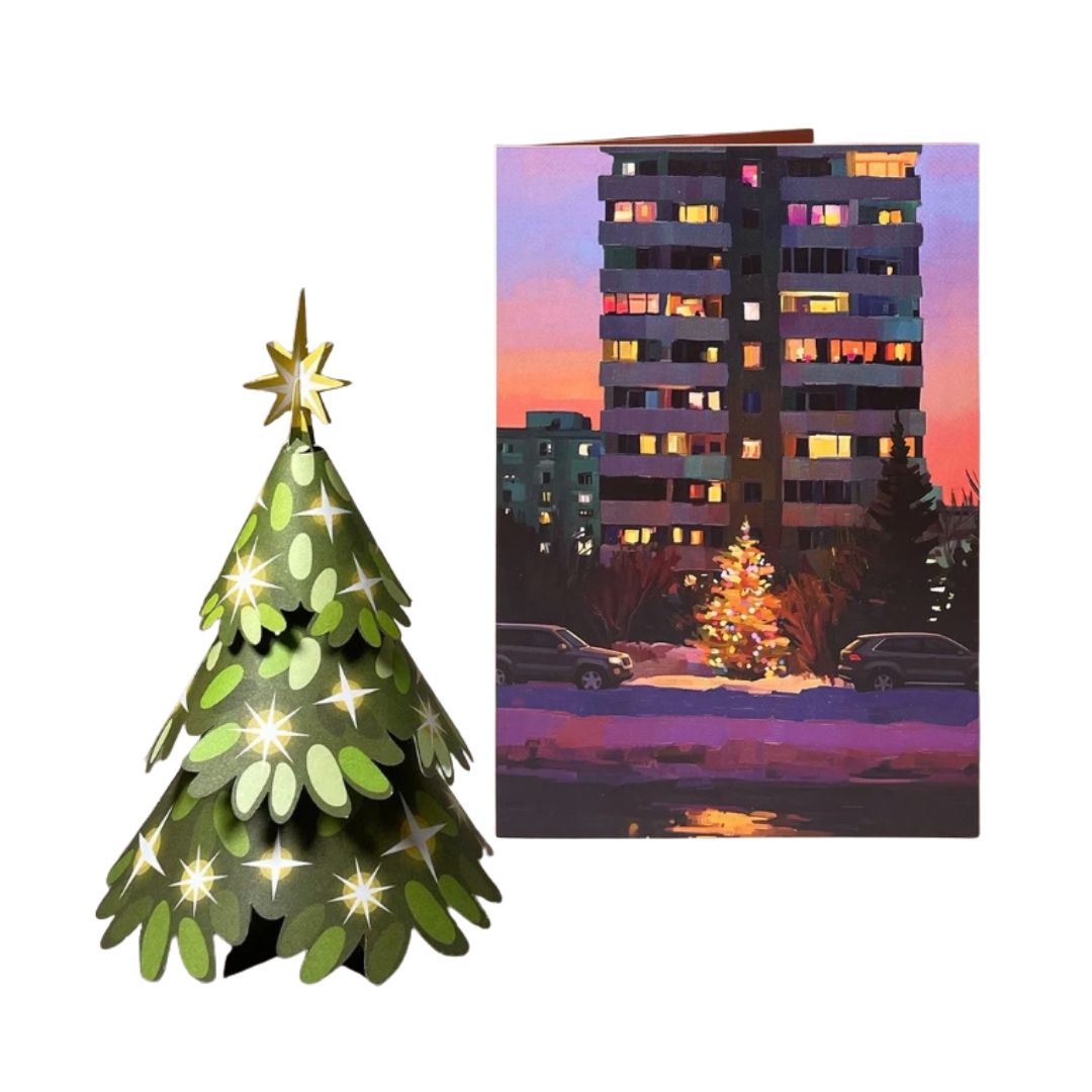 Minikarte Weihnachten 'Weihnachtsbaum' 2in1 Karte & Geschenk in einem