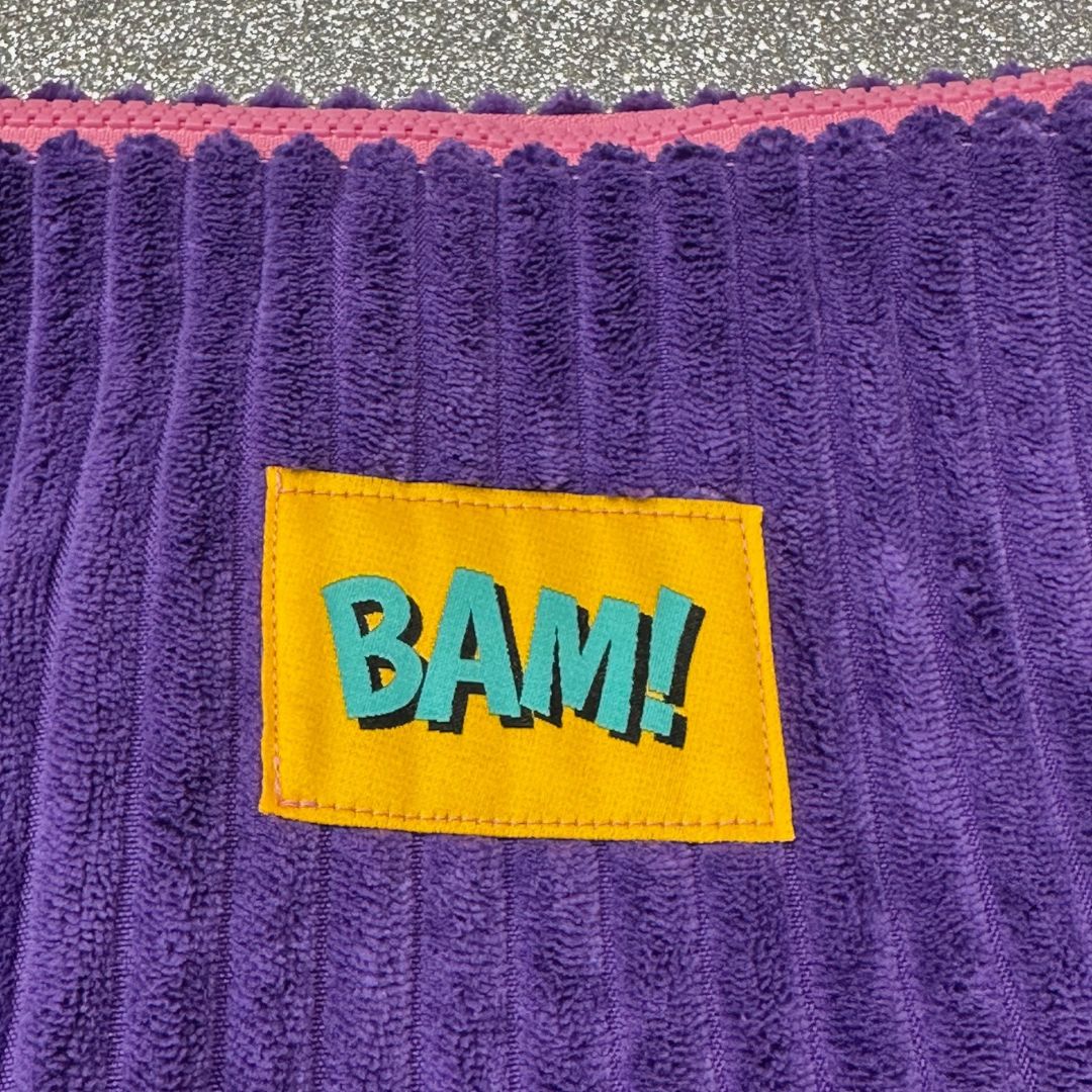 Damen Tasche Moonbag aus Cord 'Bam' lila/gelb