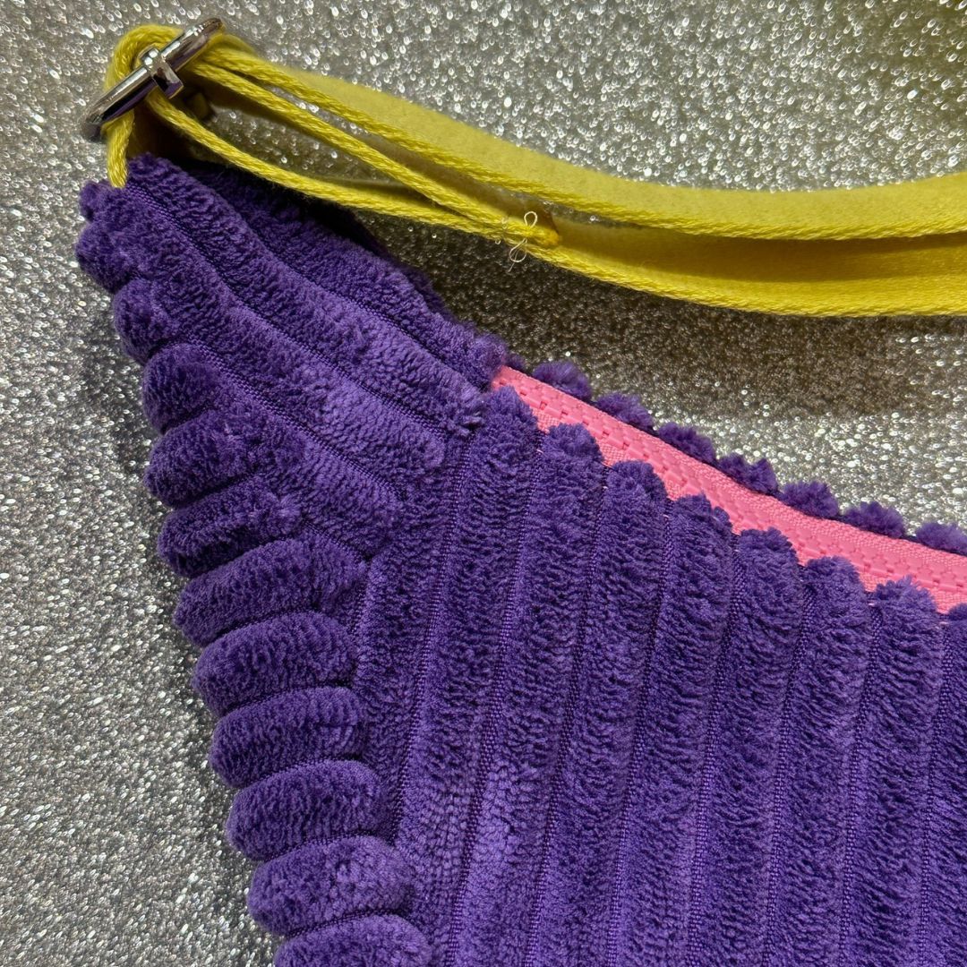 Damen Tasche Moonbag aus Cord 'Bam' lila/gelb