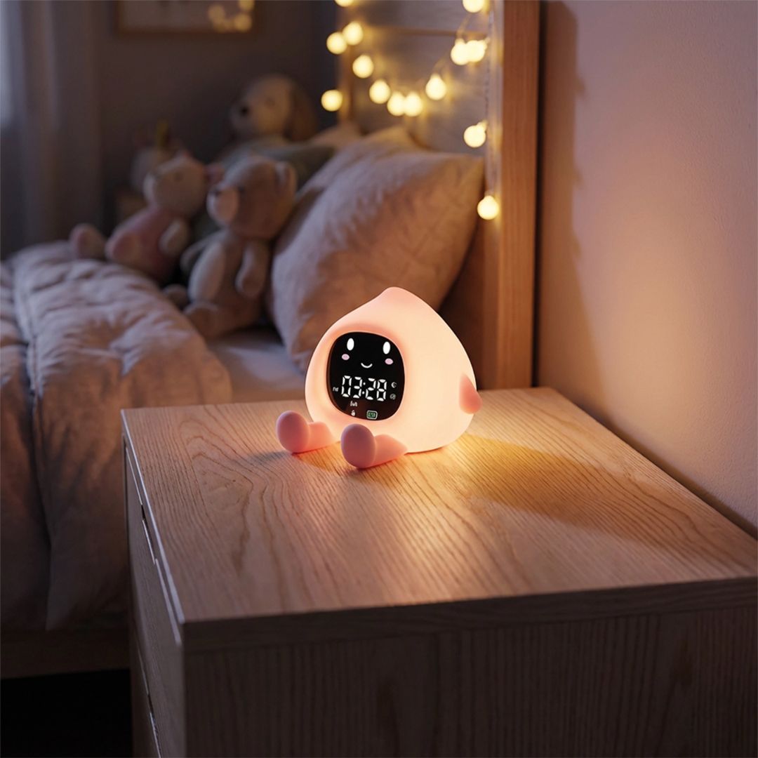 Nachtlicht Wecker multifunktional 'Tropfen' rosa