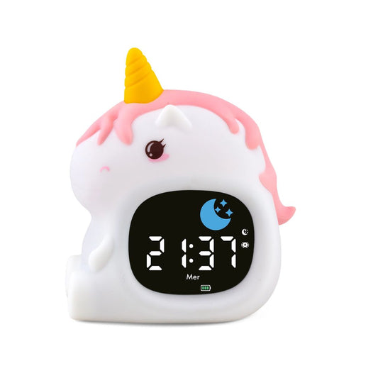 Nachtlicht Wecker multifunktional 'Weckerlou das Einhorn'