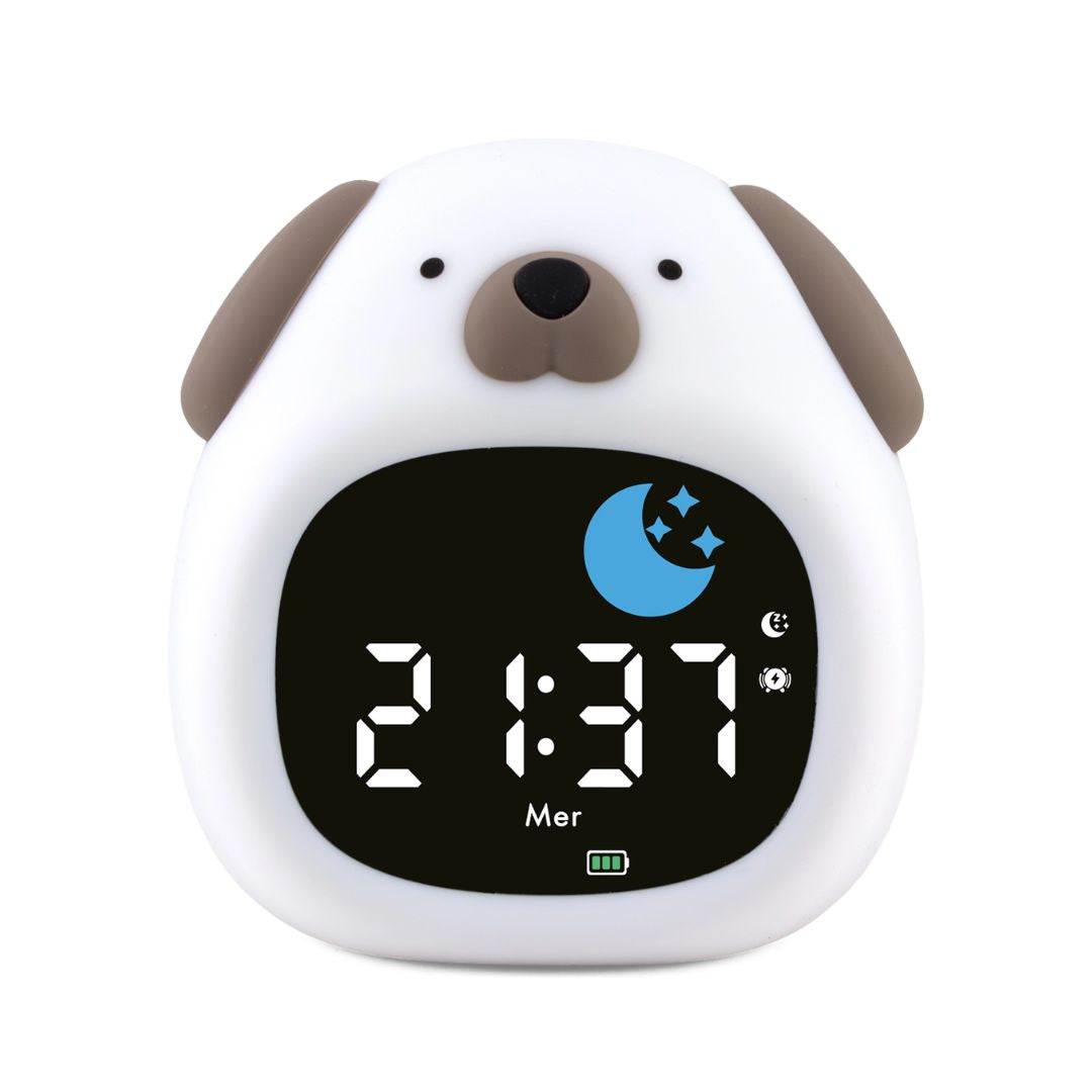 Nachtlicht Wecker multifunktional 'Puppy' weiß
