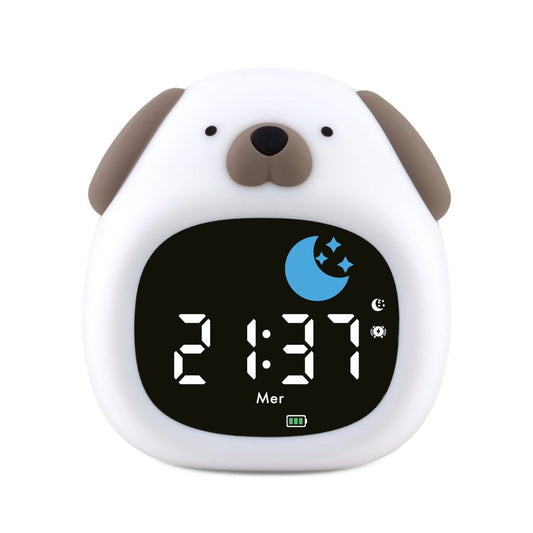 Nachtlicht Wecker multifunktional 'Puppy' weiß