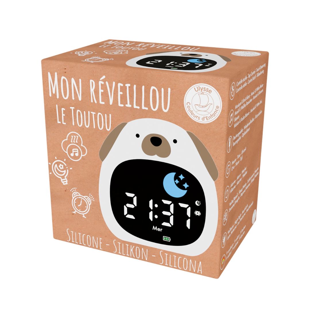 Nachtlicht Wecker multifunktional 'Puppy' weiß