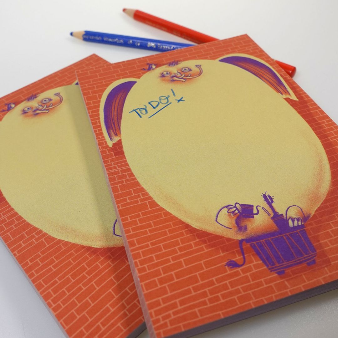 Notizblock A6 'Der Elefant auf dem Balkon' 50 Blatt