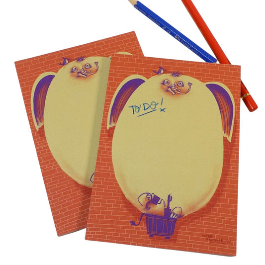 Notizblock A6 'Der Elefant auf dem Balkon' 50 Blatt