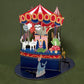 Original Papierschnitt Pop-up-Karte 'Karusselltiere'