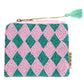 Perlen-Etui 'Rhombus' grün/pink/gold
