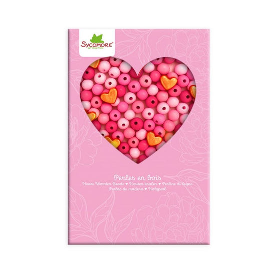 Perlenbox aus Holz in Herzform 4+