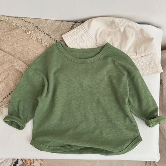 Weicher O-Neck Pulli aus Bio Baumwolle grün