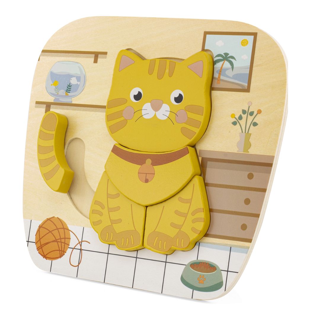 Puzzle Katze mit 5 Teilen +12M