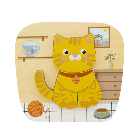 Puzzle Katze mit 5 Teilen +12M