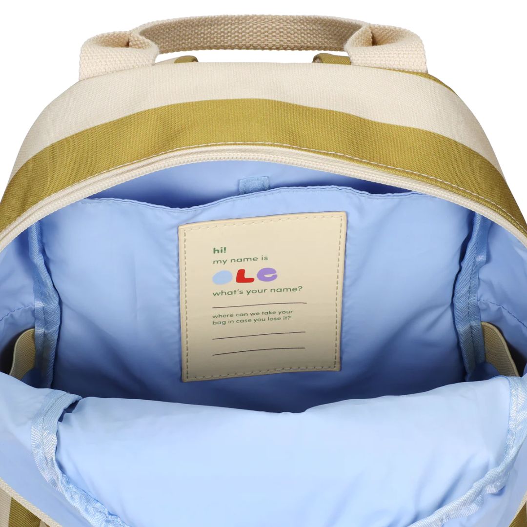 Rucksack mittelgroß 'Stripes' beige/olive