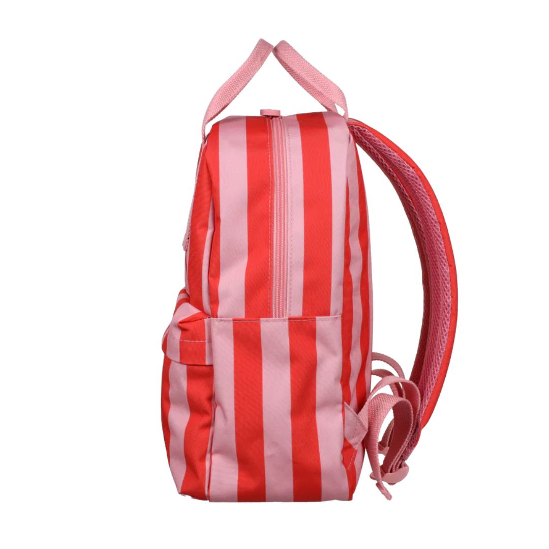Rucksack mittelgroß 'Stripes' rot/rosa