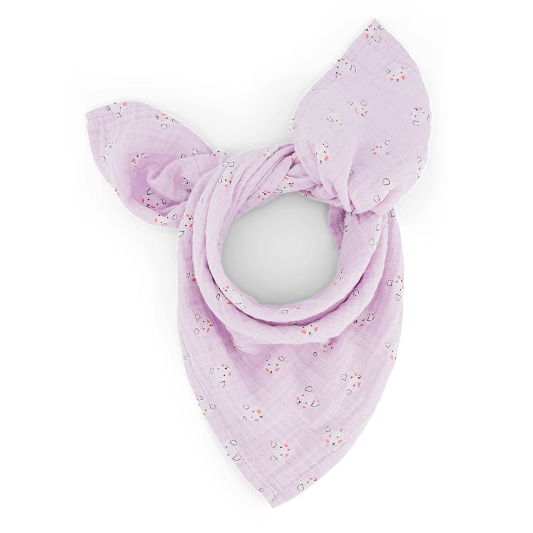 Schaltuch aus Musselin 'BIANCA TEDDY BLUSH LILA' 70 x 70 cm