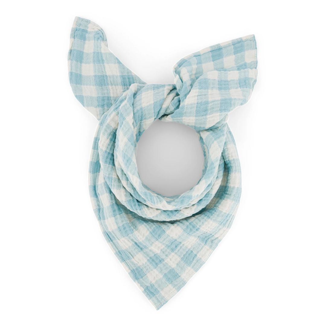 Schaltuch aus Musselin 'BIANCA Vichy-Karo Blue' 70 x 70 cm