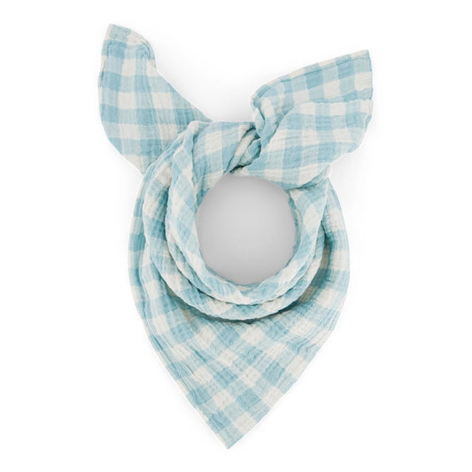 Schaltuch aus Musselin 'BIANCA Vichy-Karo Blue' 70 x 70 cm