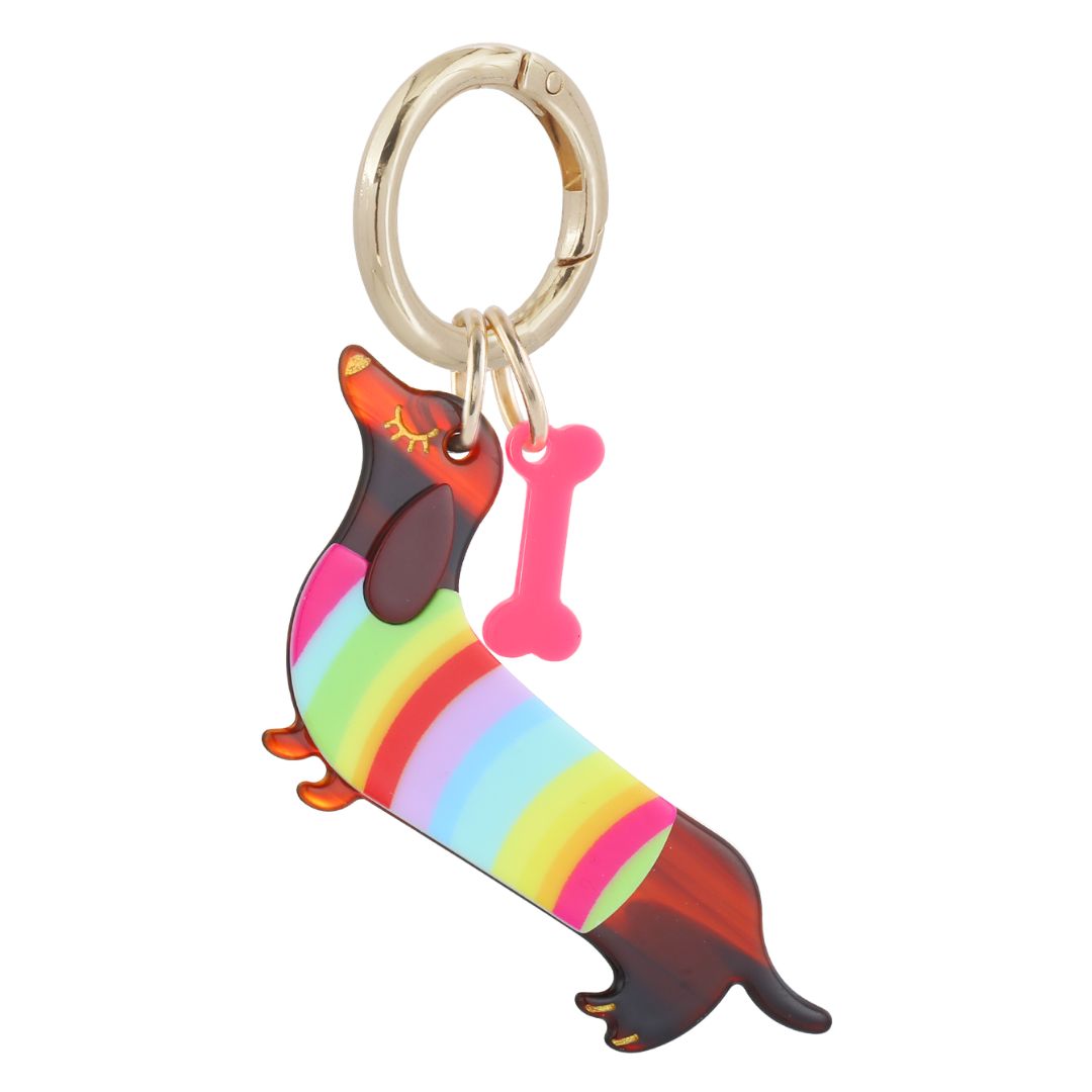 Schlüsselanhänger Dackel rainbow