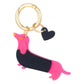 Schlüsselanhänger Dackel pink/schwarz
