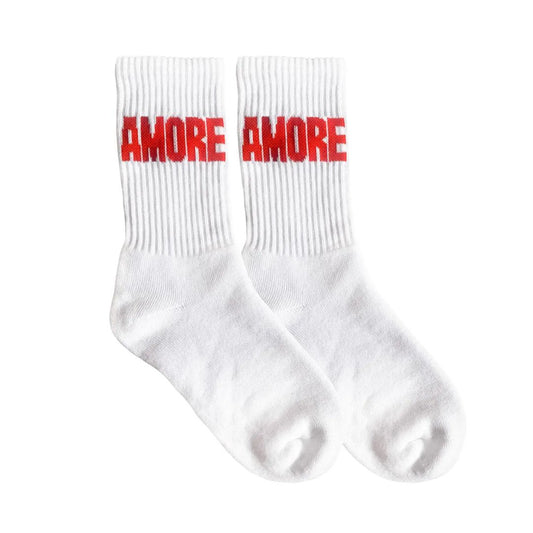 NAVUCKO | Socken 'Amore' weiß/rot