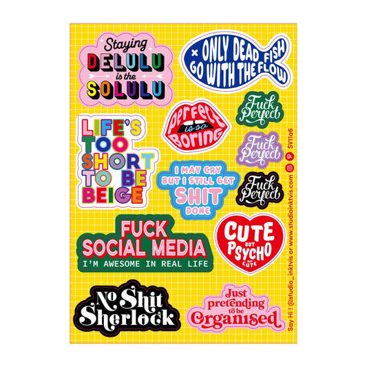 Farbenfroher Sticker | Aufkleber Bogen '11 Statements'