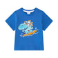 T-Shirt blau mit Dino Wellenreiter