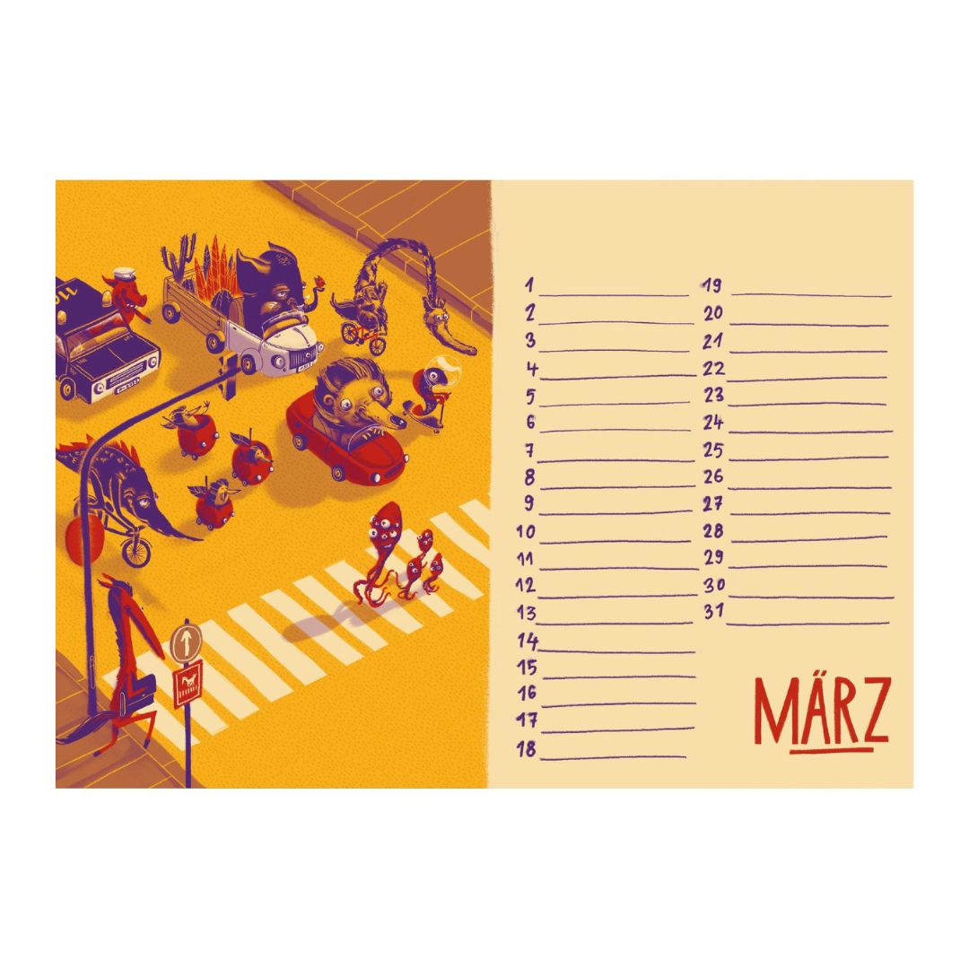 Tischkalender A5 Querformat 'Die Superfreunde'