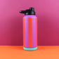 Trinkflasche Stripes fuchsia/feuerrot/petrol 1000 ml
