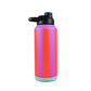 Trinkflasche Stripes fuchsia/feuerrot/petrol 1000 ml