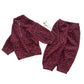 Warmes 2er Set aus Fleece 'Floral Zip' beere