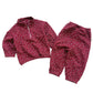 Warmes 2er Set aus Fleece 'Floral Zip' beere