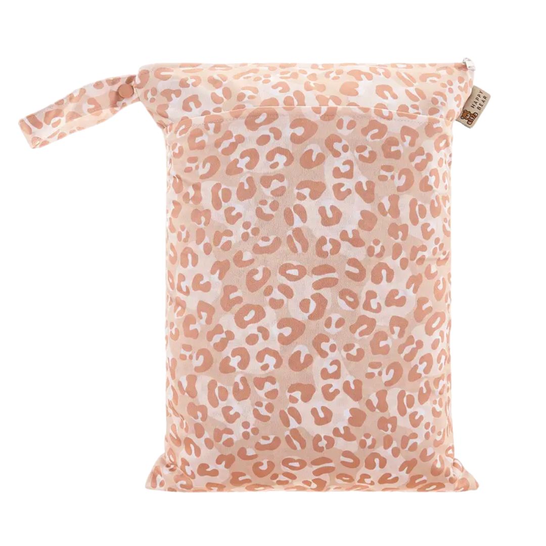 Wetbag Nasstasche mit 2 Fächern 30x40cm 'Rosa Leo'