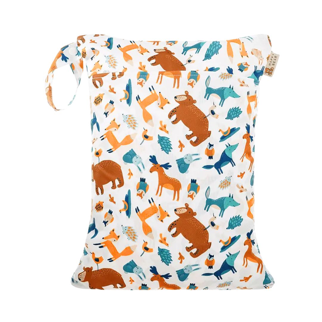 Wetbag Nasstasche mit 2 Fächern 30x40cm 'Waldtiere'
