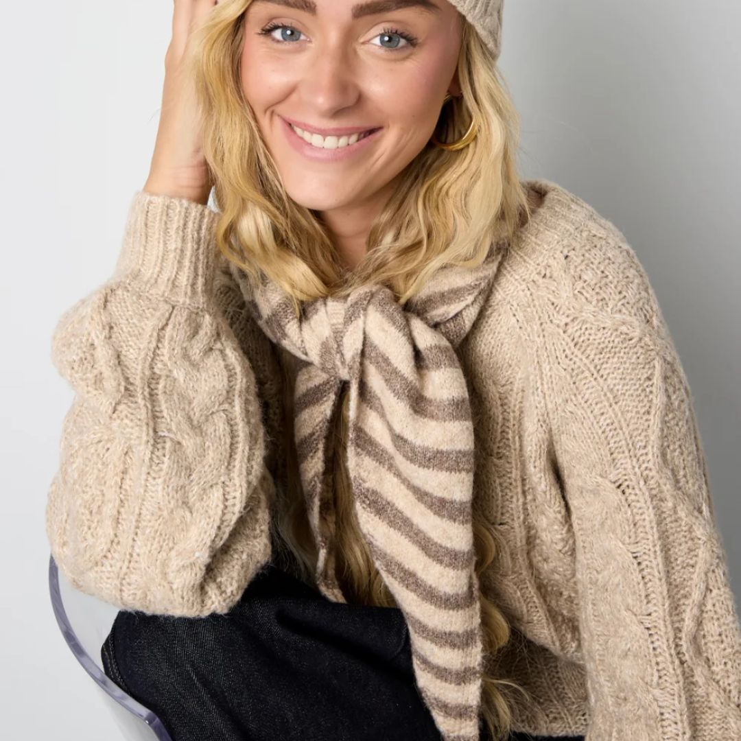 Winter Scarves 'Simple Stripes' rosa/ecru