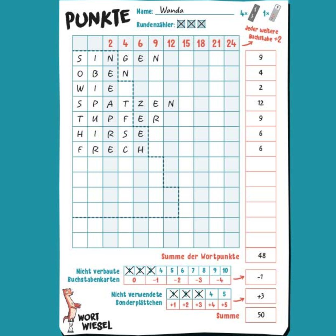 Das Flinke Wortspiel 'Wortwiesel'