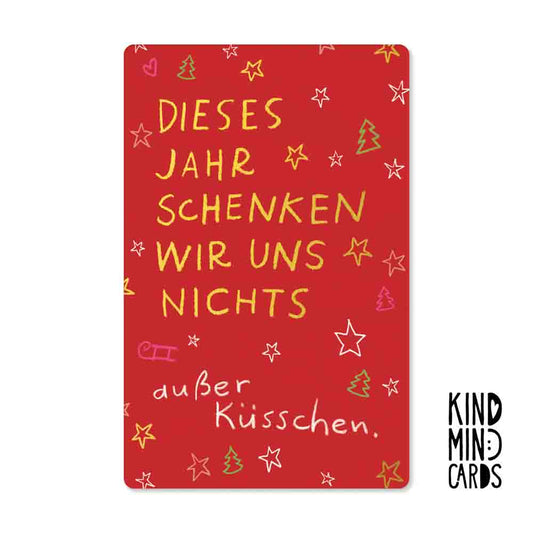 Postkarte Kind Mind 'Dieses Jahr schenken wir uns nichts'