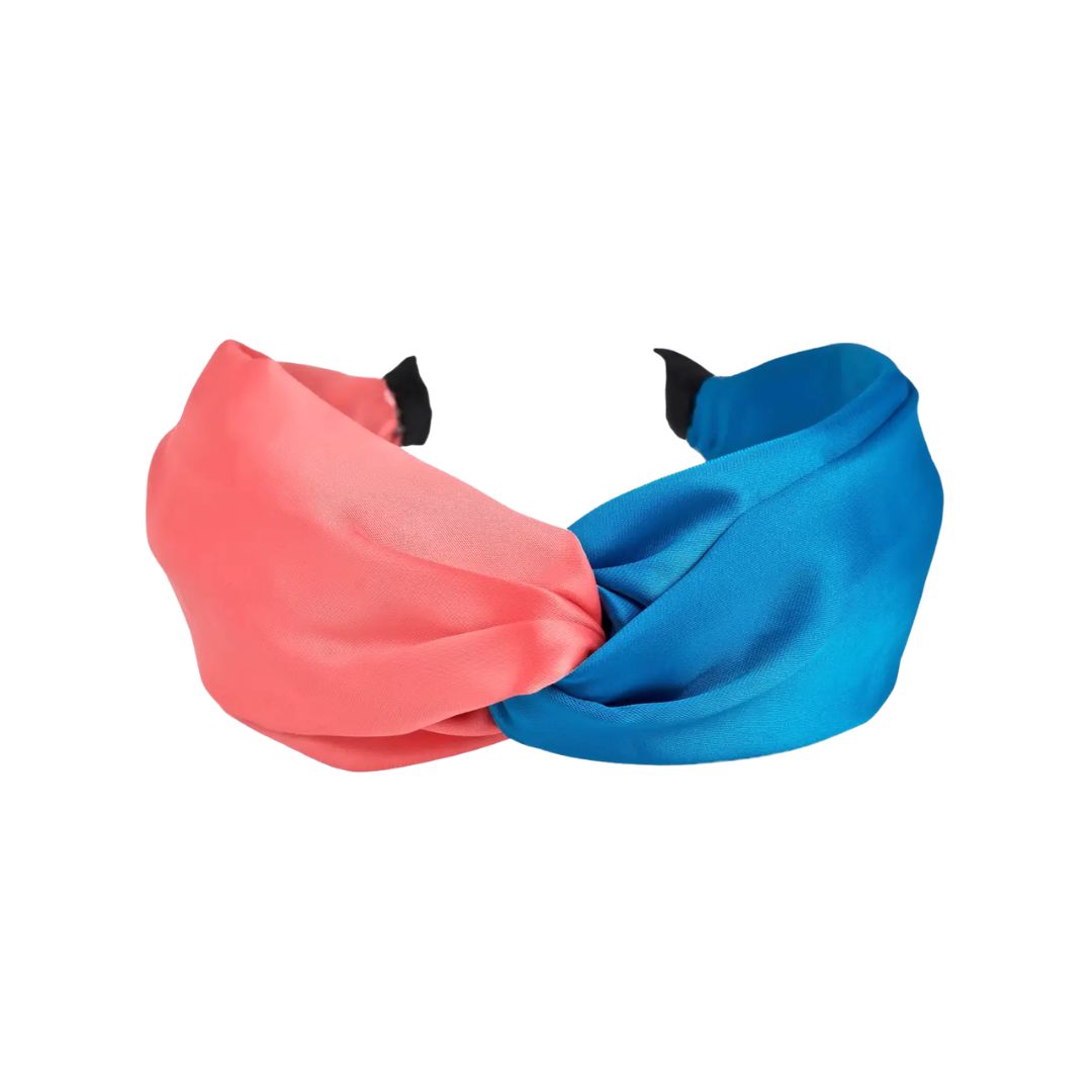 Zweifarbiges Damen Haarband 'Gina' korall/blau