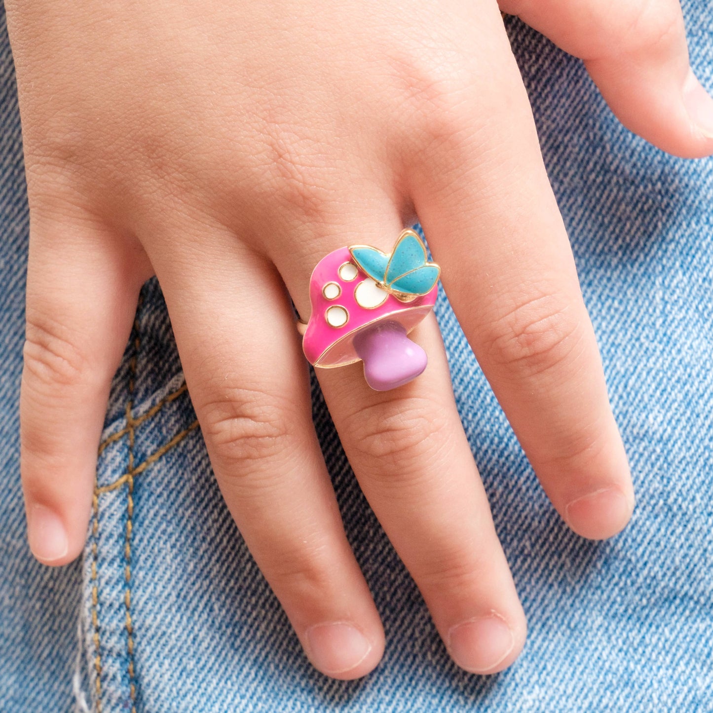 Verstellbarer Ring "Mushroom" mit Geschenkverpackung