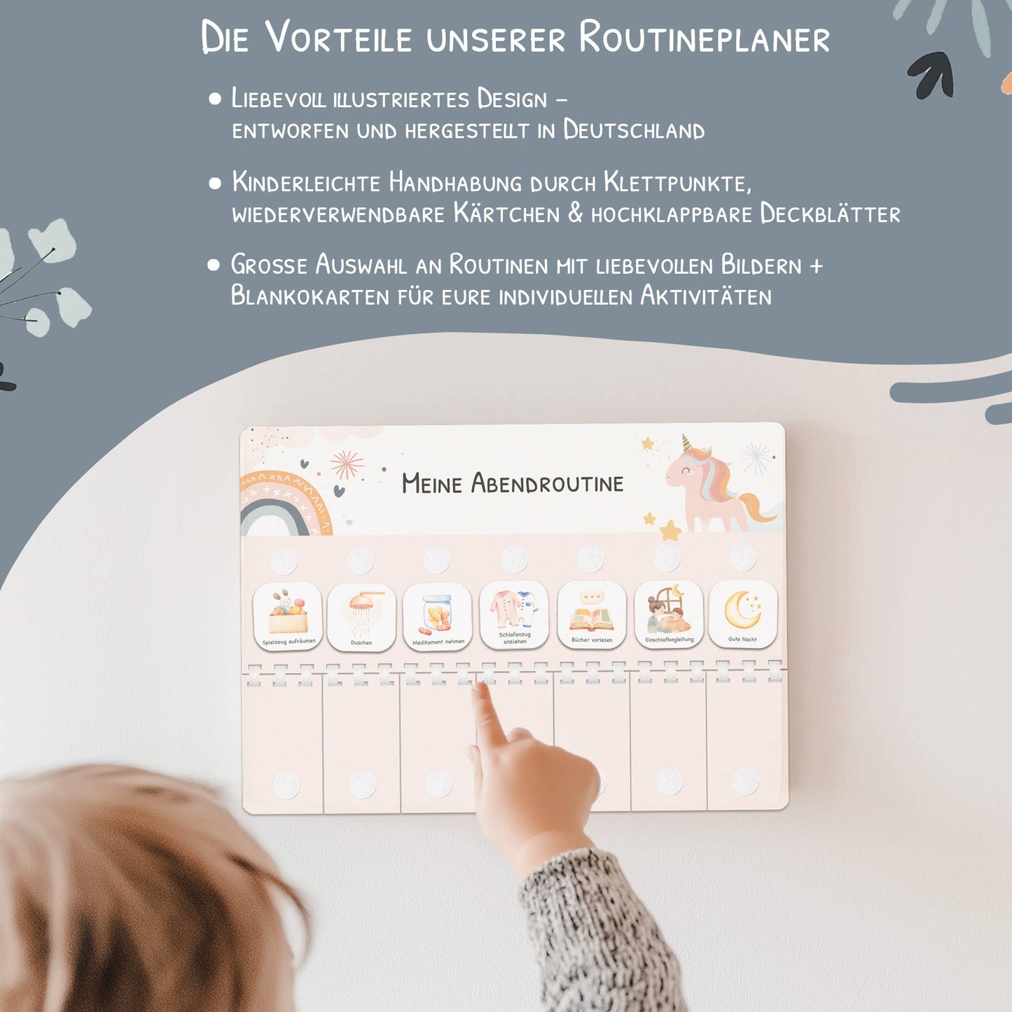 Routineplaner (Morgen & Abend) - Motiv Einhorn