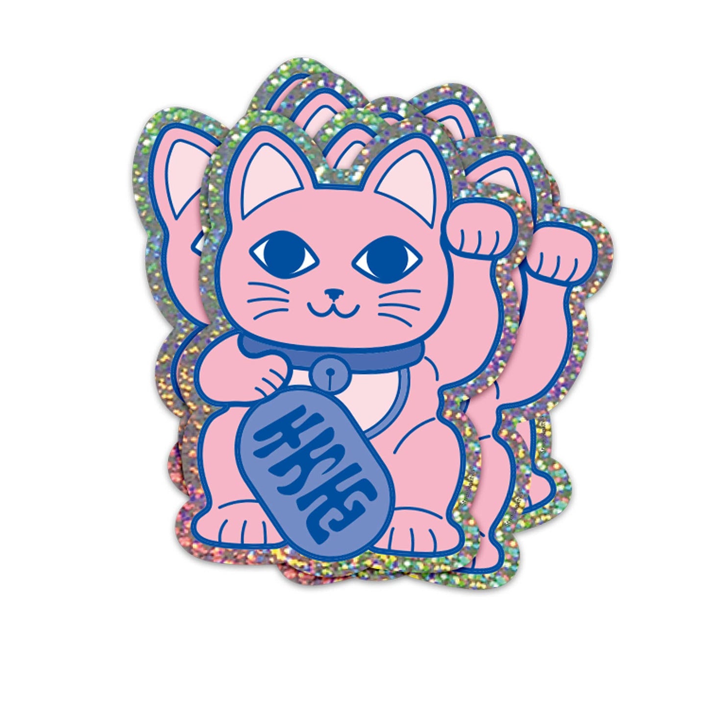 Glitzersticker Maneki Neko Glückskatze