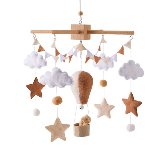 Handgemachtes Baby-Mobile Heißluftballon | Filz & Holz