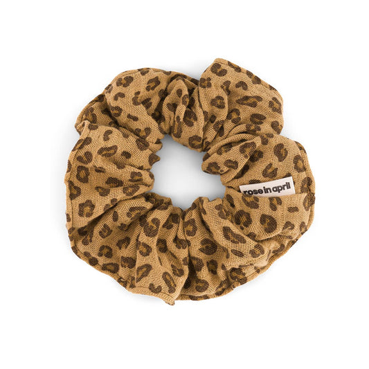 Mini Haargummi kaffee mit Leopardenmuster