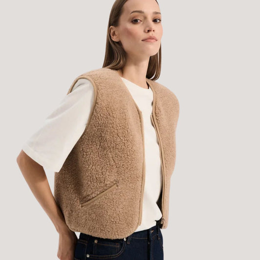 Damen Weste 'POS' venetian tan